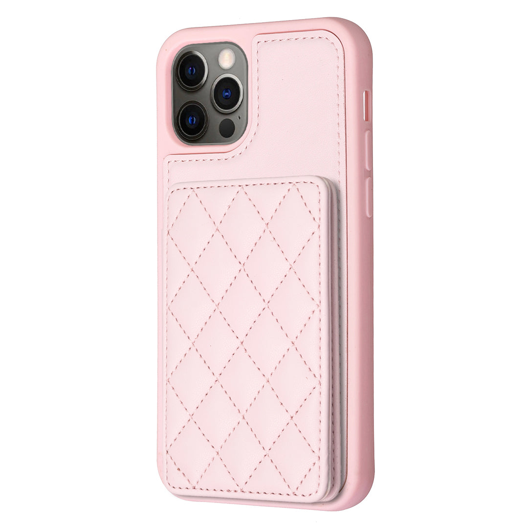 BF25 For iPhone 12/12 Pro Kickstand Phone Case Leather Coated TPU Cover with Card Slots Design BF25 For iPhone 12/12 Pro Kickstand Phone Case Leather Coated TPU Cover with Card Slots Design